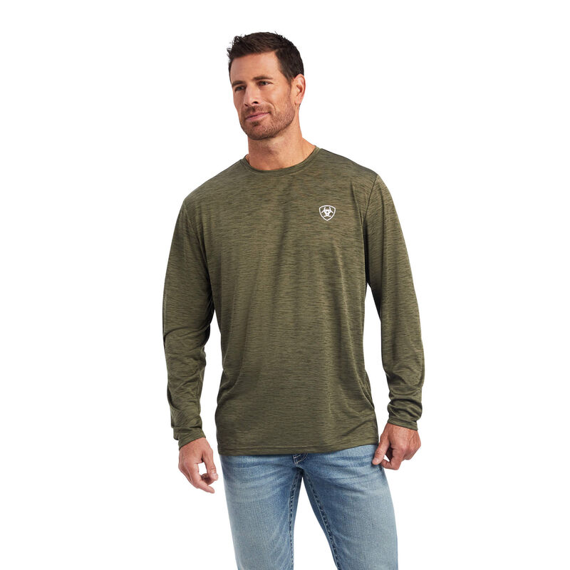 Camisetas Ariat Charger Camo Flag Verde Hombre - Chile 961-SRCMKN